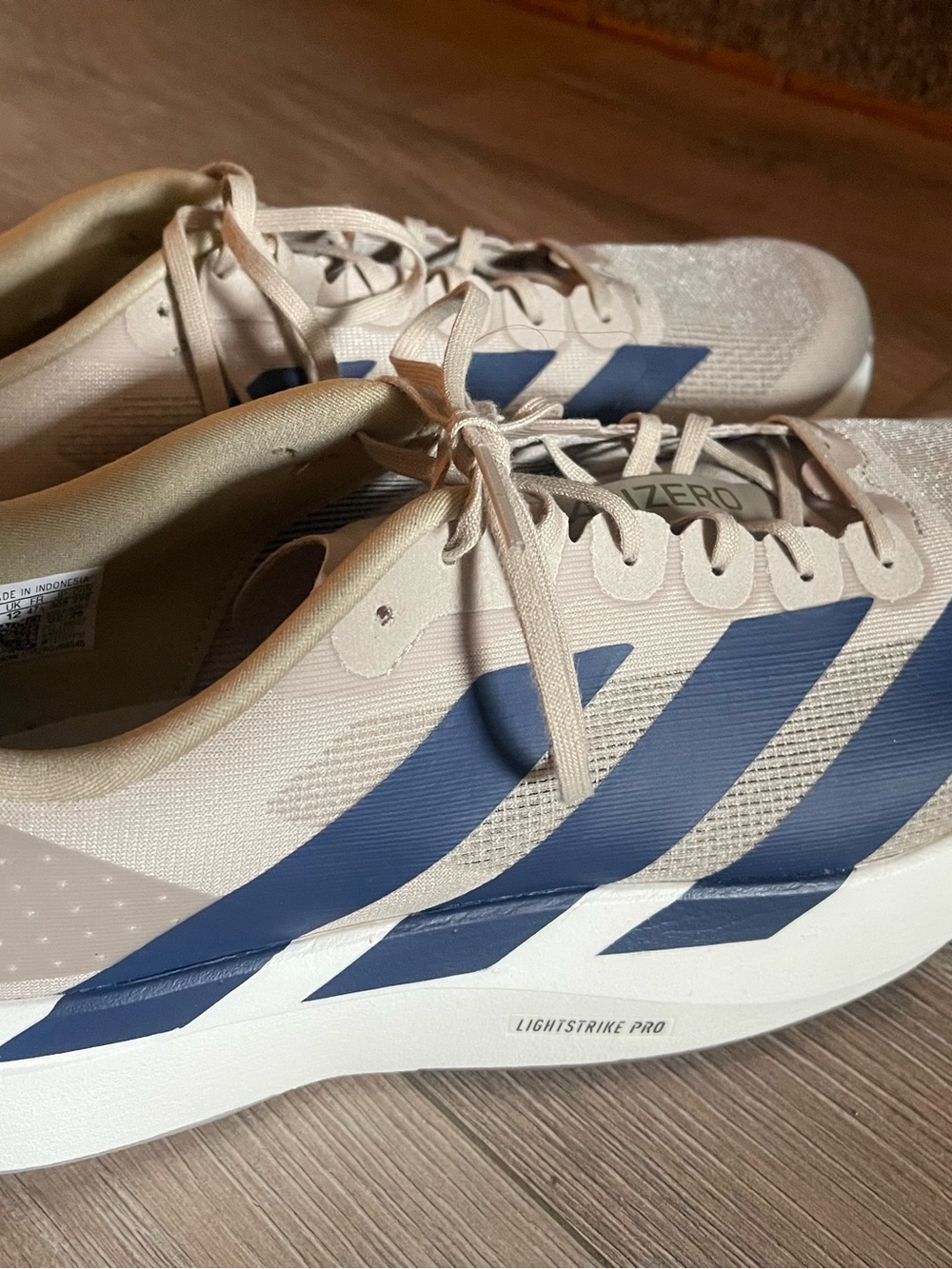 adidas Beige and Navy ADIZERO EVO SL SHOES